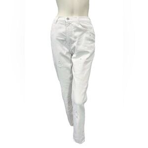 Jordache White Nautical Anchor Embroidered Jeans Size 6